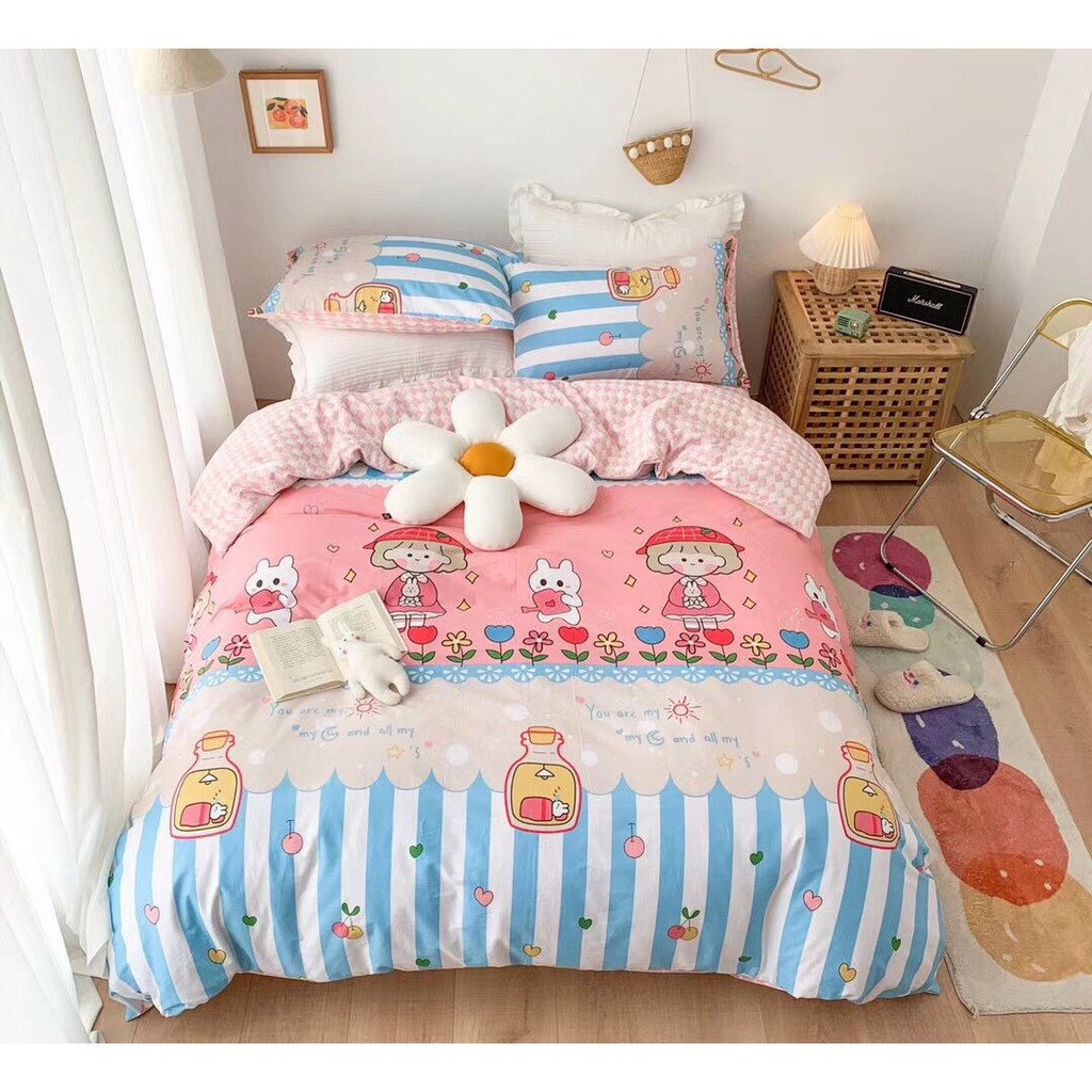 Bộ Chăn Ga Gối ❤️FREESHIP❤️ 100% Cotton Living bộ 4 món - drap giường cao cấp (nhắn shop để free bo chun) | BigBuy360 - bigbuy360.vn