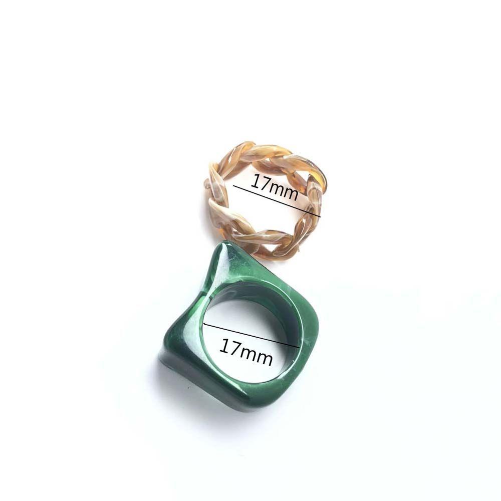 Nhẫn Acrylic Họa Tiết Hình Học Màu Sắc Ngọt Ngào Thanh Lịch|Nhẫn Đeo Tay Thời Trang Cá Tính