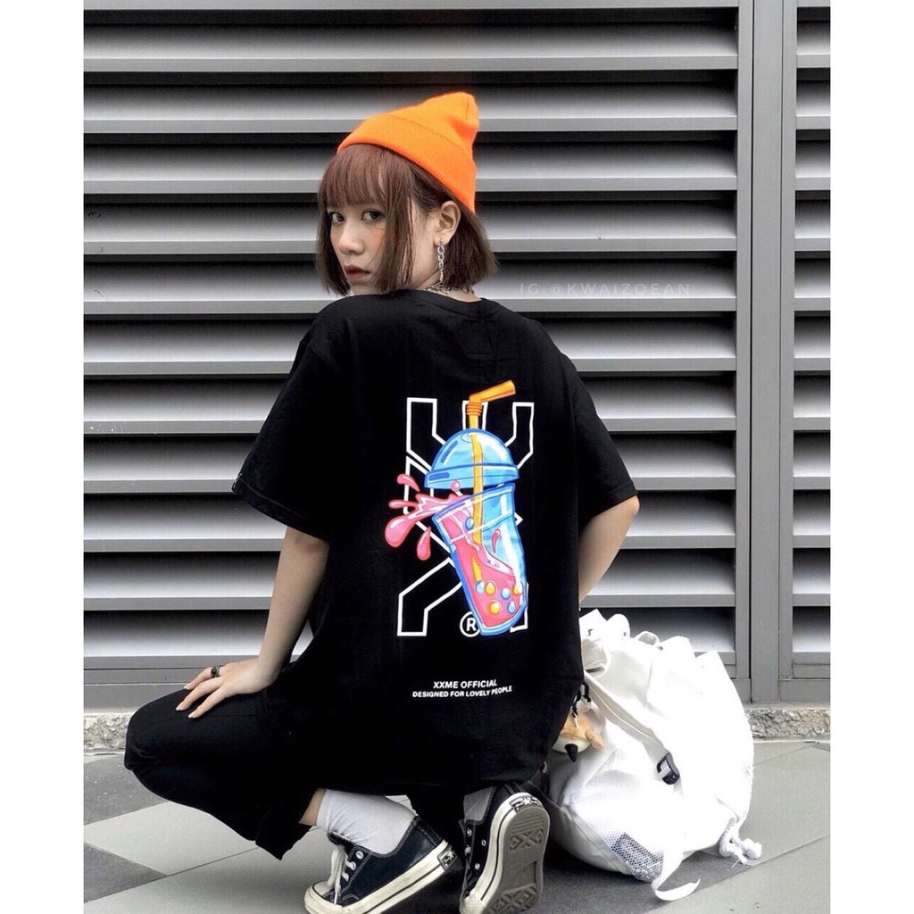 Áo thun TRÀ SỮA BOBA BOBA tay lỡ unisex from rộng nam nữ thời trang 1Kenz