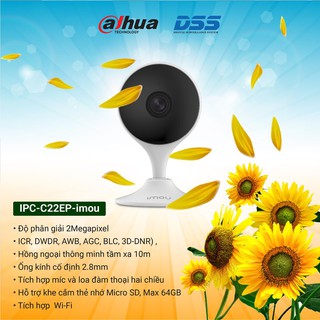 (TẶNG THẺ 32G) Camera Ip Wifi  2 MPixel Tích Hợp Còi Báo Động DAHUA IPC-C22EP-IMOU