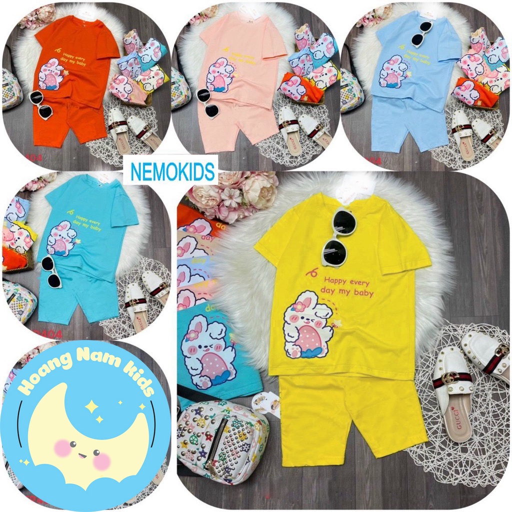 Bộ đồ bé gái bộ đồ lửng cho bé gái in hình GẤU BÔNG đáng yêu chất vải co giãn 4 chiều cho bé từ 8kg đến 25kg