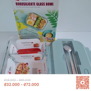 Hộp Cơm Thủy Tinh 1-2-3 Ngăn, Hộp Cơm Văn Phòng Đựng Thức Ăn Cao Cấp, Tiện Lợi (Quay Được Lò Vi Sóng)