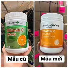 (Mẫu mới) - Viên nhai Vitamin C Healthy Care 500mg 500 viên - Úc