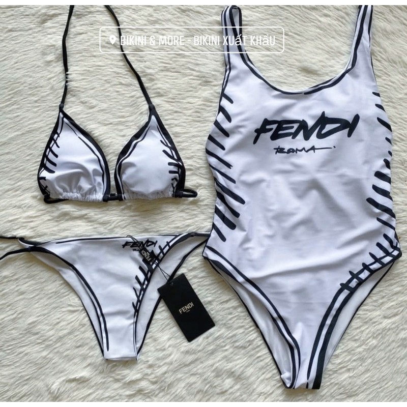 [BKN804] &lt;BRAND&gt; SET BIKINI TRIANGLE FD TRẮNG VIỀN ĐEN