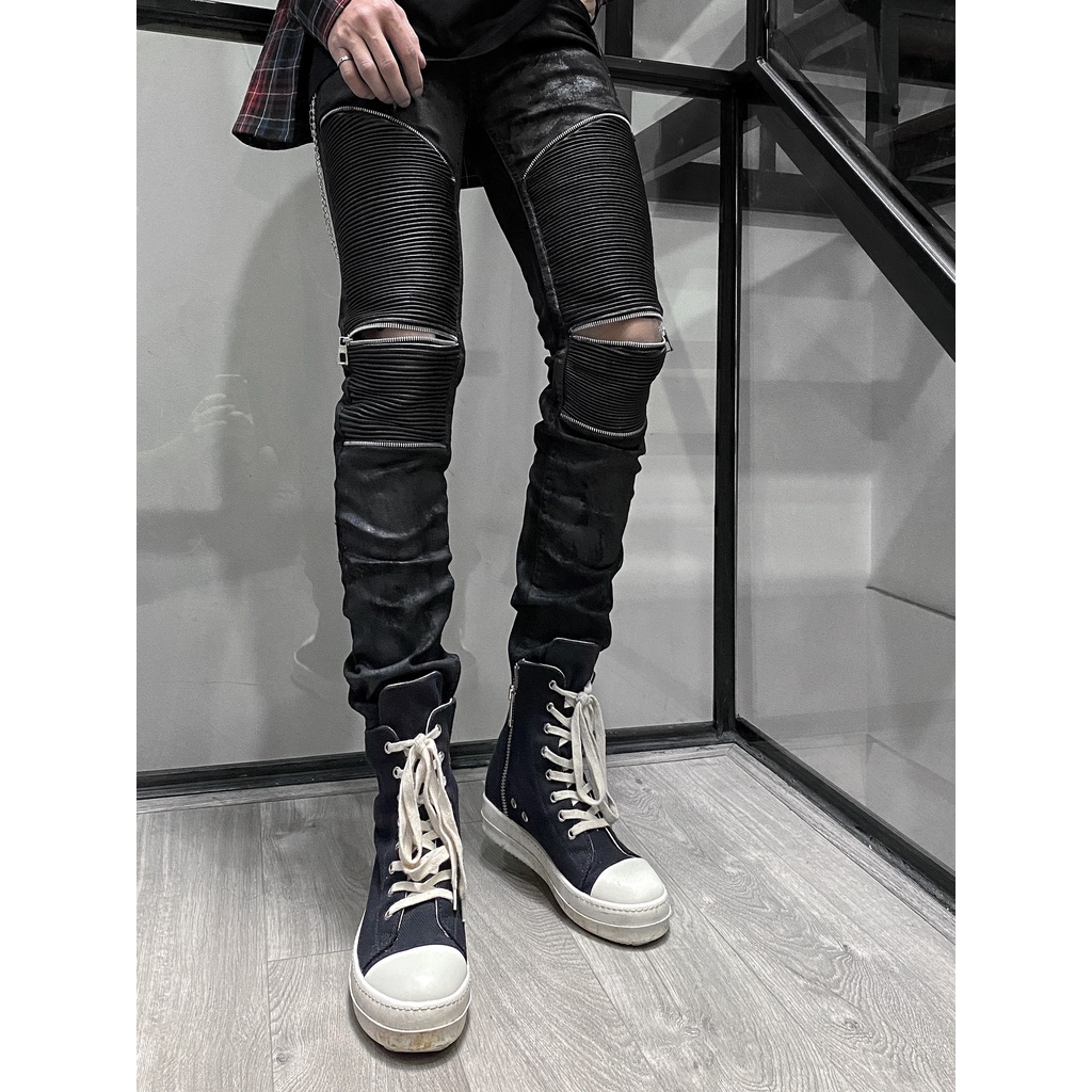 Quần Biker Jeans Zip Rời/ Quần bò dáng biker phối zip T.A.S