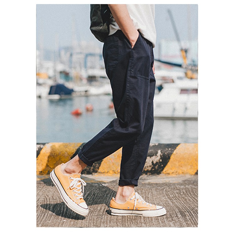 Quần Baggy Kaki Nam Nữ Ống Suông Unisex Vải Dày Chất Co Giãn