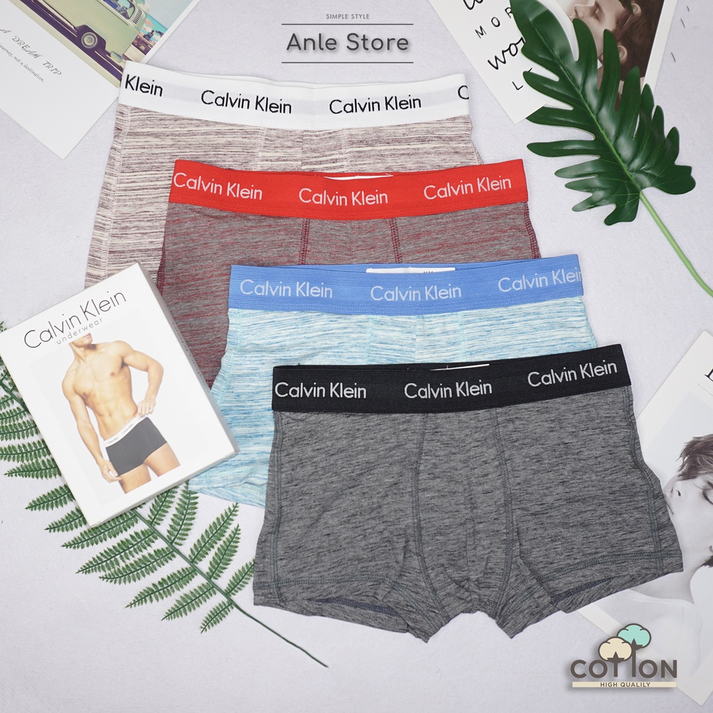 Hộp 5 Quần Lót BOXER Nam Low Rise Trunk COTTON Elastane co dãn 4 chiều - Sịp ĐÙI nam Hàng Hãng USA - BXAEX