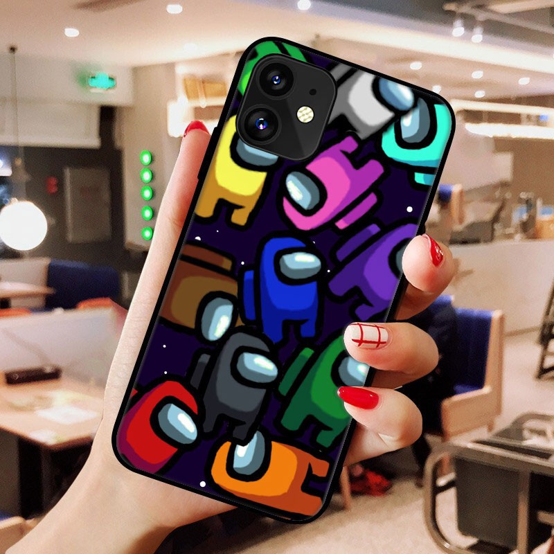 Ốp điện thoại silicon in hình nhân vật game Among Us thích hợp cho Iphone 5s 6s 7 8 Plus Xr Xs Max