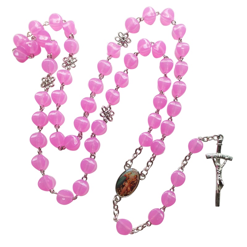 Chuỗi Hạt Đeo Cổ Bằng Thủy Tinh Hình Chữ Thập Thời Trang