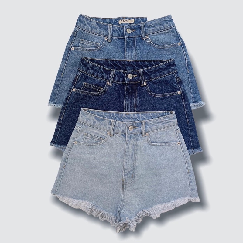 Quần short jeans lai tua vingage