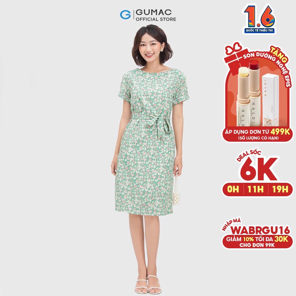 [Mã WABRGUM giảm 10% tối đa 30K đơn 99K] Đầm nữ suông buộc dây thời trang GUMAC DC04052