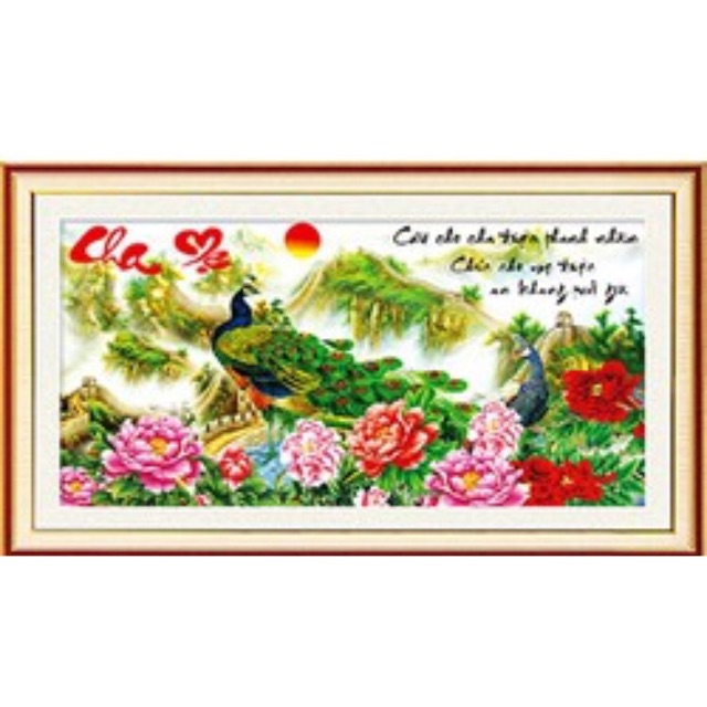 Tranh đính đá Cha Mẹ
