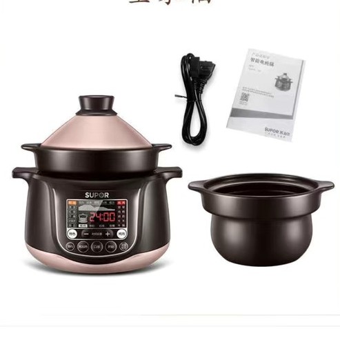 Nồi hầm điện gia dụng Supor sứ trong có nắp đậy chịu nhiệt cao, nấu cháo y,ến sào, nồi đa năng