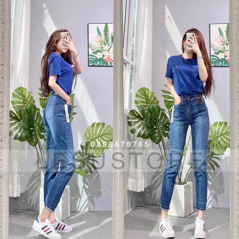 ẢNH TỰ CHỤP Quần Jeans Boyfriend Trơn