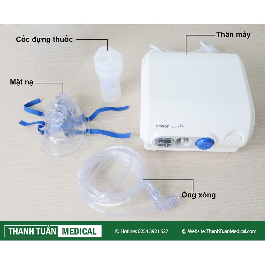 Máy xông mũi họng Omron NE-C28 (khí dung NE-C28 Công nghệ Van Ảo mới nhất tránh lãng phí thuốc) | ThanhTuanMedical