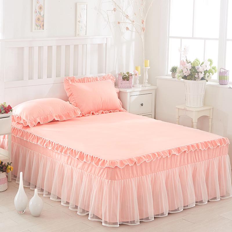 One Ga Trải Giường Phối Ren Phong Cách Công Chúa Hàn Quốc