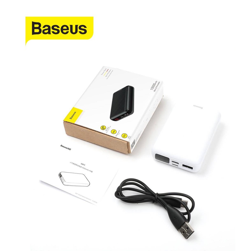 Pin dự phòng 15W Baseus Mini S PD Edition dung lượng 10000mAh đèn Led chất liệu cao cấp chống cháy ( Đen )