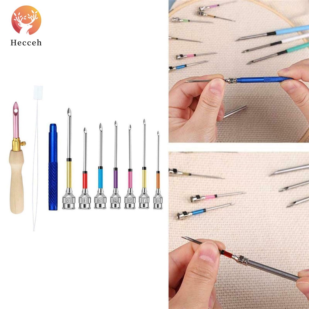 ⚝Hecceh⚝ Bộ Dụng Cụ Kim Thêu Chữ Thập Thủ Công Bằng Gỗ Có Thể Thay Đổi Đầu