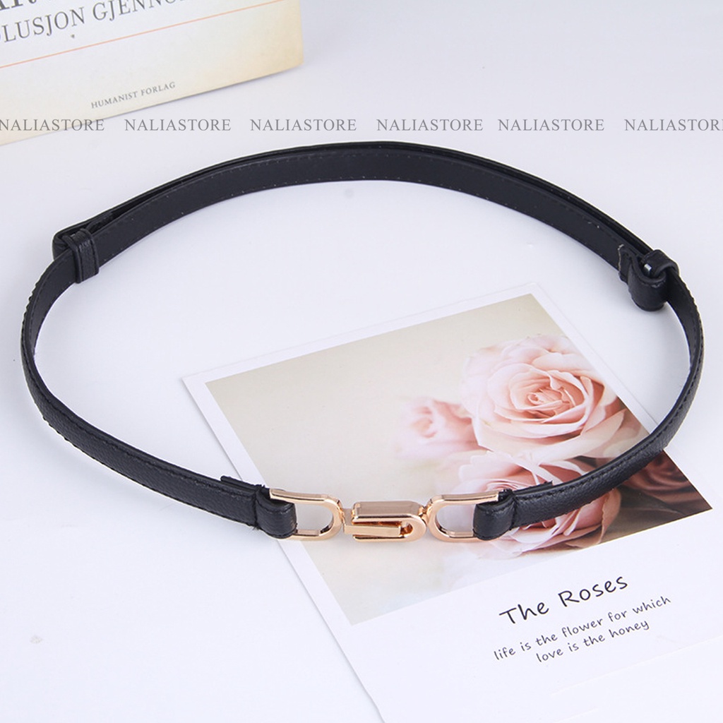 Thắt lưng nữ nhỏ 1,5cm khoá kim loại tiện dụng Naliastore mã TLNA2