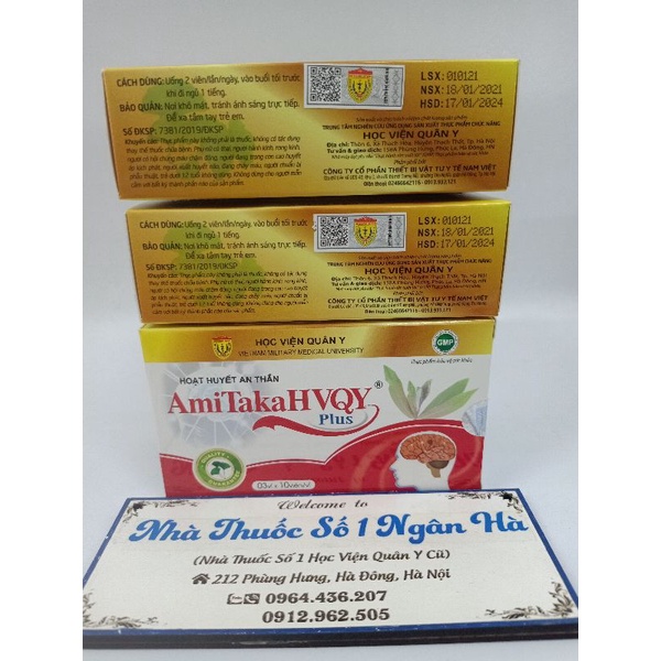 Hoạt Huyết An Thần Amitaka Plus mẫu mới GMP Học Viện Quân Y hỗ trợ hoạt huyết, an thần - hộp 30_viên