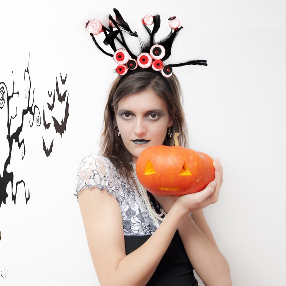 Băng Đô Cài Tóc Hình Đôi Mắt Máu Me Rùng Rợn Hóa Trang Halloween