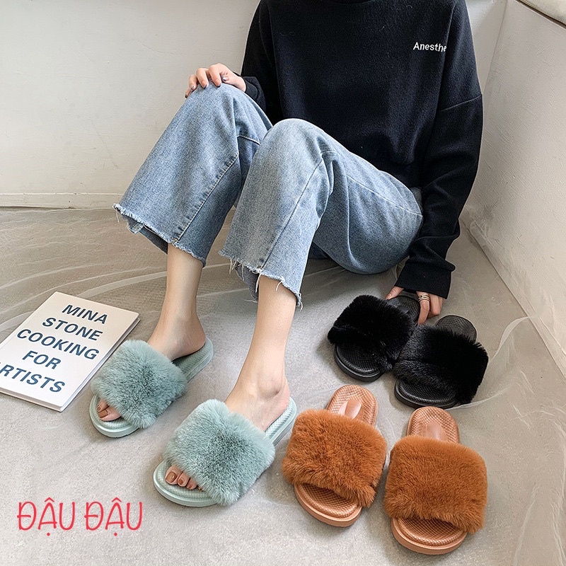 DÉP BÔNG LÔNG CỪU QUAI NGANG