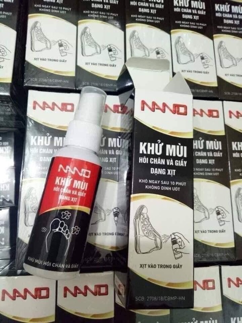 Xịt khử mùi hôi chân, hôi giày nano hiệu quả