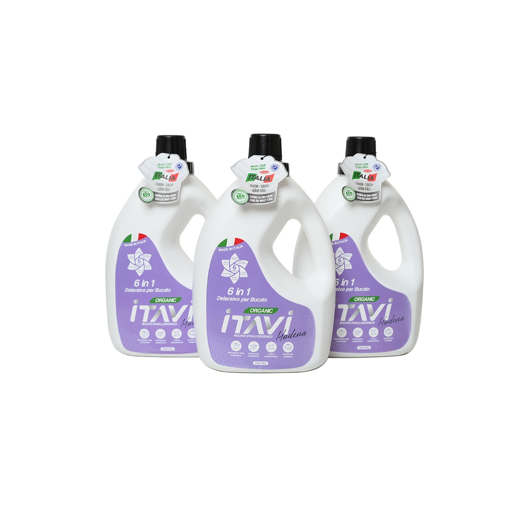 Nước Giặt Thảo Mộc ITAVI Nước Giặt Chống Dị Ứng Modena Can 3Kg