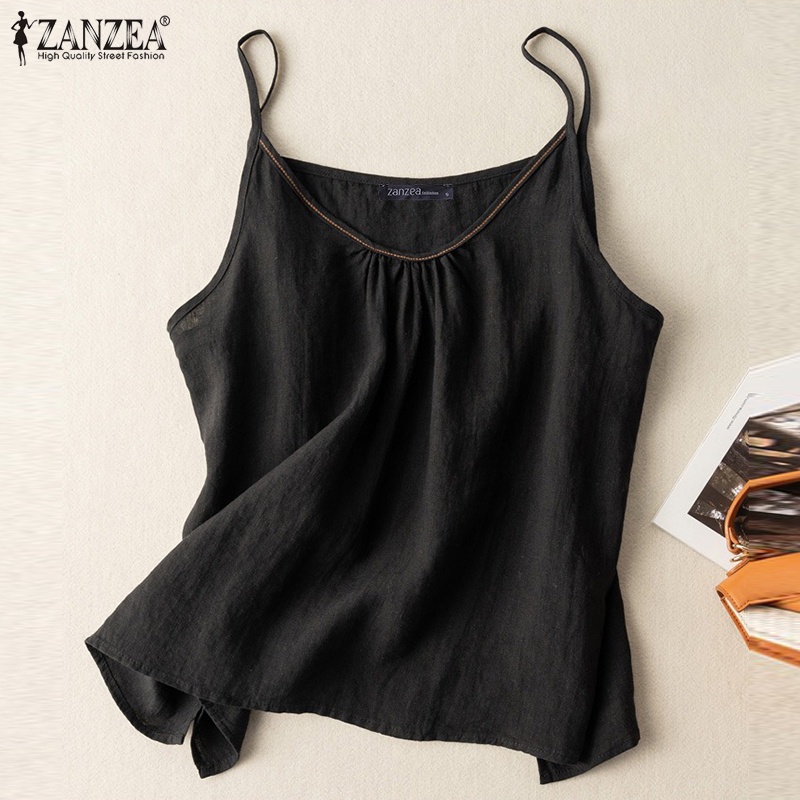 Áo ZANZEA không tay thời trang Hàn Quốc xinh xắn cho nữ
