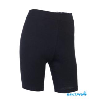 ❀May-nữ Quần Legging Ngắn Co Giãn Eo Cao Đan Gân Màu Trơn Quần Thường Ngày Mồ Hôi