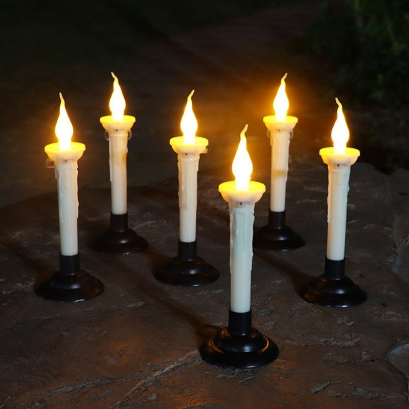 Đèn LED Năng Lượng Mặt Trời Chống Thấm Nước Hình Cây Nến Trang Trí Sân Vườn/Nhà Cửa/Tiệc Cưới/Năm Mới