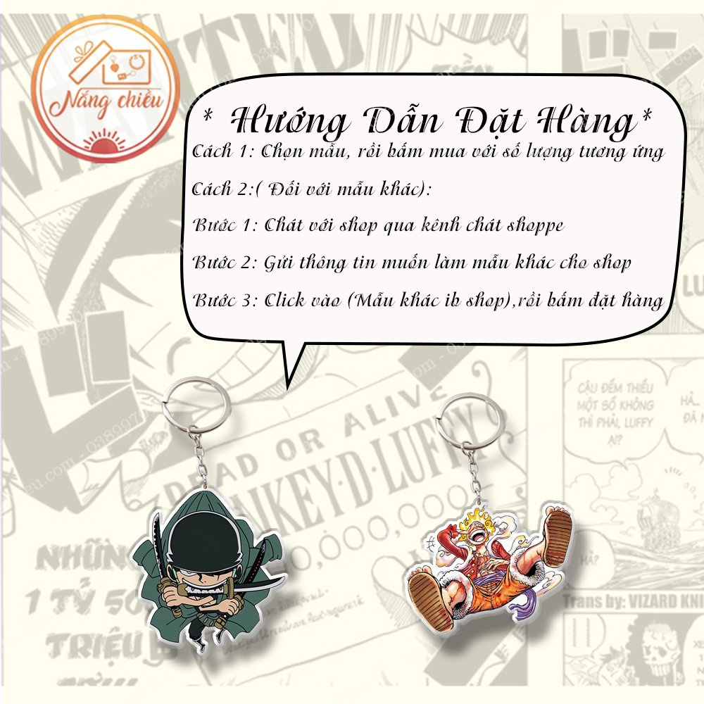 Móc Khóa Dày In Sắc Nét 2 Mặt Chibi Onepiece Luffy, Zoro, Nami, Ace, Law ☘️Quà Tặng Nắng Chiều☘️