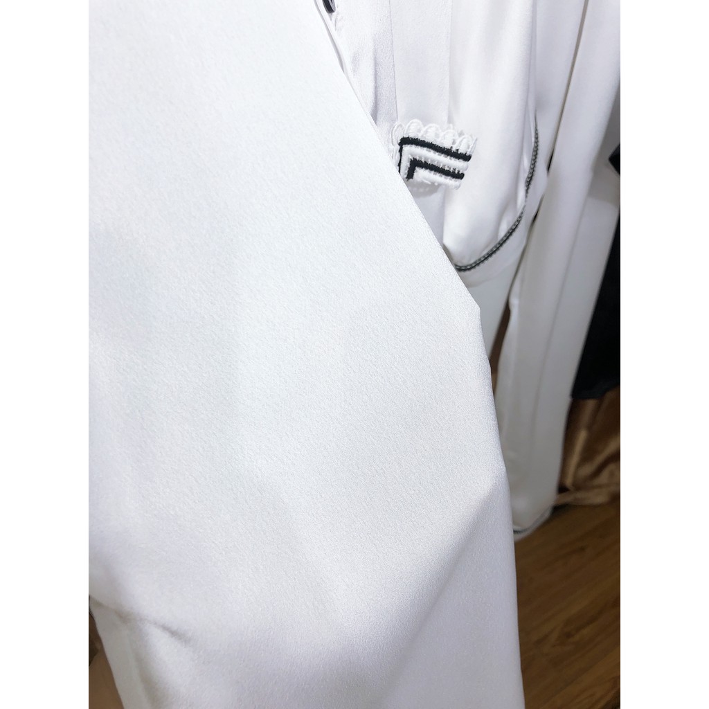 [ XẢ LỖ] Bộ Mặc Nhà Pijama Lụa Nguyên Chất Cộc Tay Quần Dài Phối Cổ Ren Cao Cấp 40-65kg | BigBuy360 - bigbuy360.vn