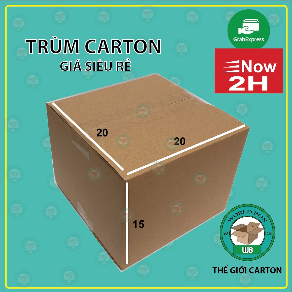 thùng carton 20x20x15 gói hàng trơn cứng cáp