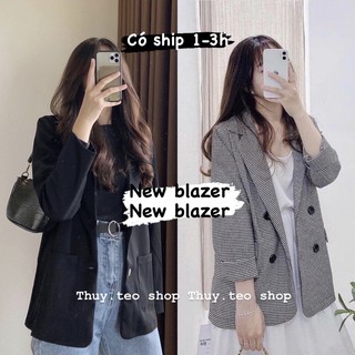 Áo khoác vest blazer kẻ, trơn, dạ Hàn Quốc - Áo khoác blazer chất đẹp