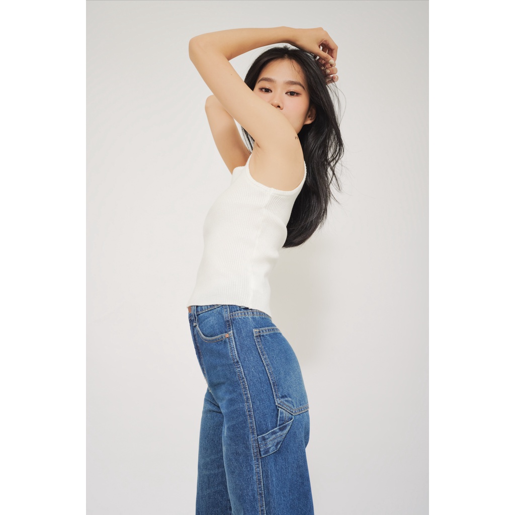 Quần jeans cullotes đai sau 2 màu LENCLOTHING 8297-8298