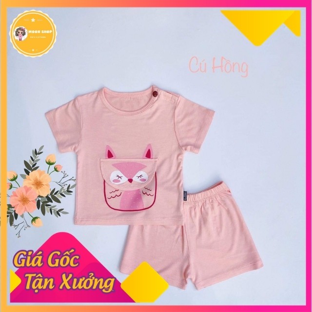 Bộ Cộc Tay Kwoo Cho Bé Trai Gái Chất Cotton Loại 1, Áo Thun Lạnh Thấm Hút Mồ Hôi, Siêu Mịn, Siêu Mát