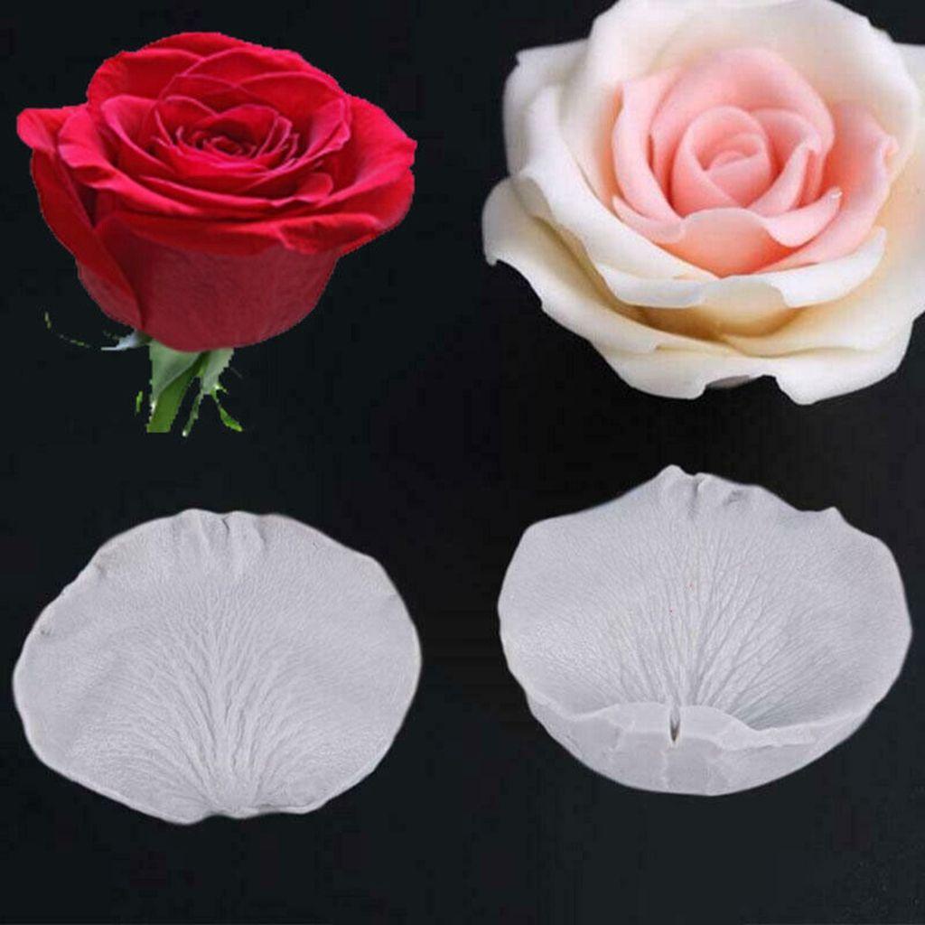 Khuôn Silicone Cấp Thực Phẩm Mềm Hình Cánh Hoa Hồng Dùng Làm Bánh / Đất Sét / Kẹo Đường