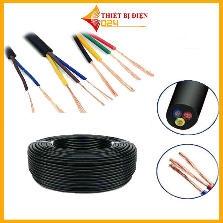 1 mét dây điện đen tròn 0.3mm 2 lõi/3 lõi/4 lõi chất liệu dây đồng 100% loại tốt