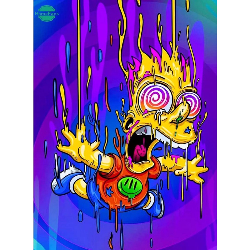 Bộ tranh đính đá 5D tự làm hình Simpsons 3D 30*40cm