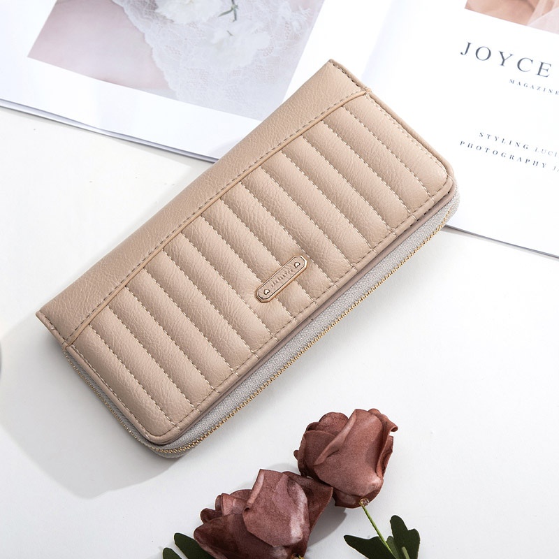 Ví dài phối khóa kéo thời trang dành cho bạn nữ