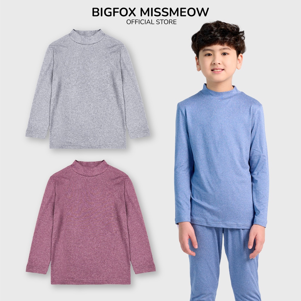 Áo giữ nhiệt dài tay cho bé BIGFOX - MISS MEOW mùa thu đông cho trẻ em phong cách Hàn Quốc size 3,4,5,6,7,8,9,10,11 tuổi