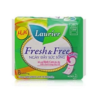 Băng vệ sinh siêu mỏng không cánh Laurier Fresh & Free 8 miếng