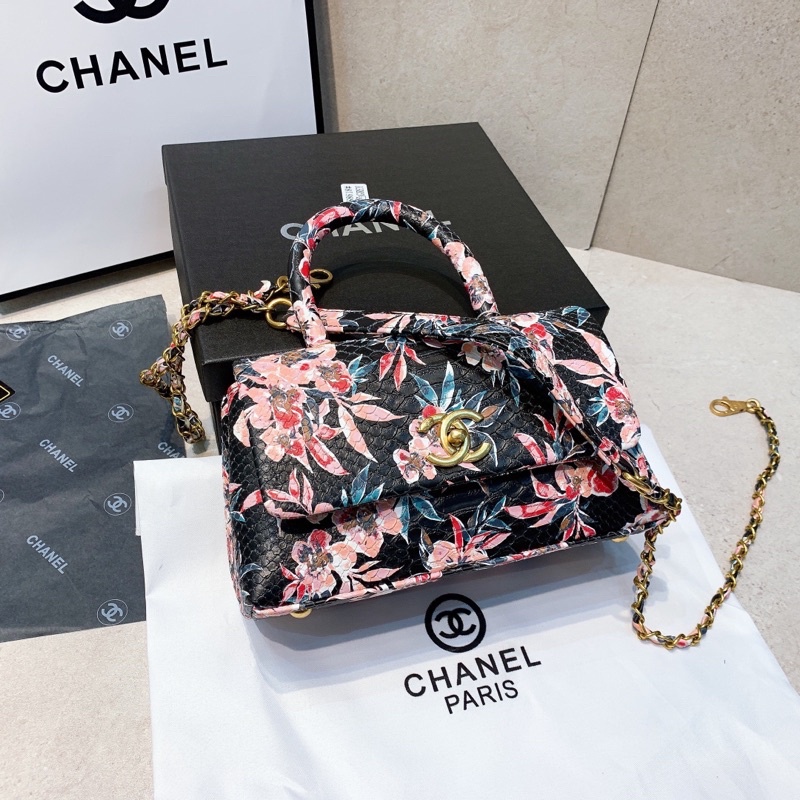 Túi xách nữ Sz 23cm Hàng Spsl Hoạ tiết hoa vân da tự nhiên Fullbox bill, giấy nến