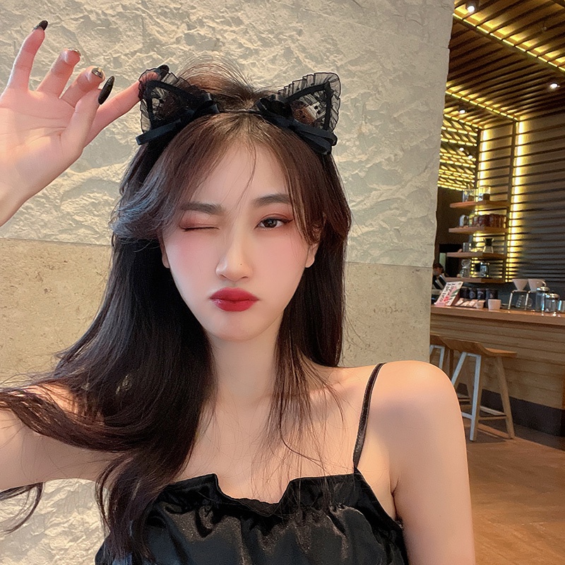 Băng đô cài tóc hình tai mèo dễ thương Tiệm Thêu Việt phong cách Hàn Quốc- BD029