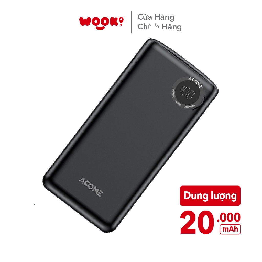 [Mã giảm 10% đơn 99K] Pin Sạc Dự Phòng ACOME AP202 20000mAh Sạc Nhanh 10.5W Hàng Chính Hãng Bảo Hành 12 Tháng 1 Đổi 1