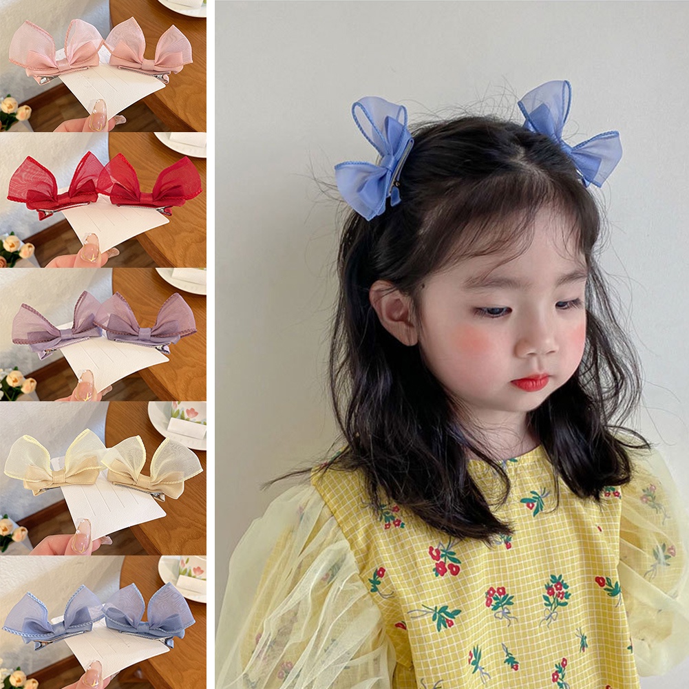 1 Cặp Kẹp Tóc Hình Nơ Dễ Thương Cho Bé Gái