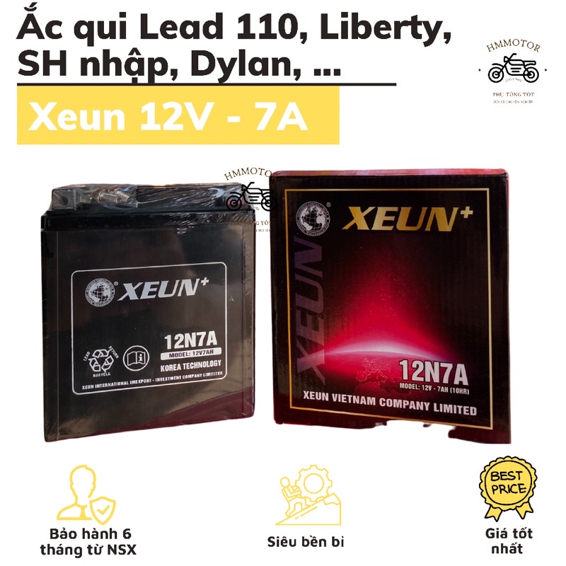 Ắc Qui Xeun 7A Lead 110, Sh nhập, Liberty