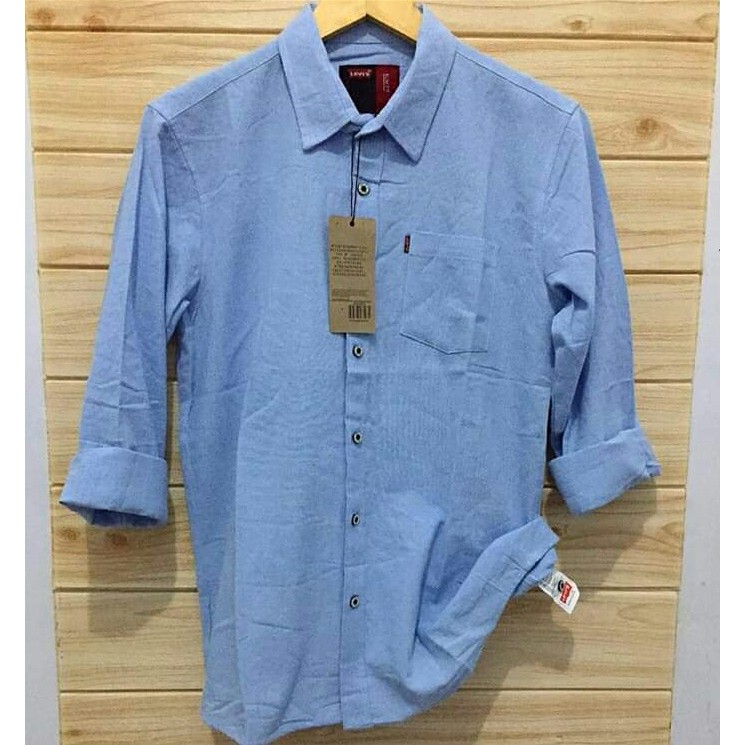 LEVIS Áo Sơ Mi Lướt Sóng Tay Dài Màu Trơn Nhập Khẩu Mới Nhất 501 Chính Hãng Cho Nam