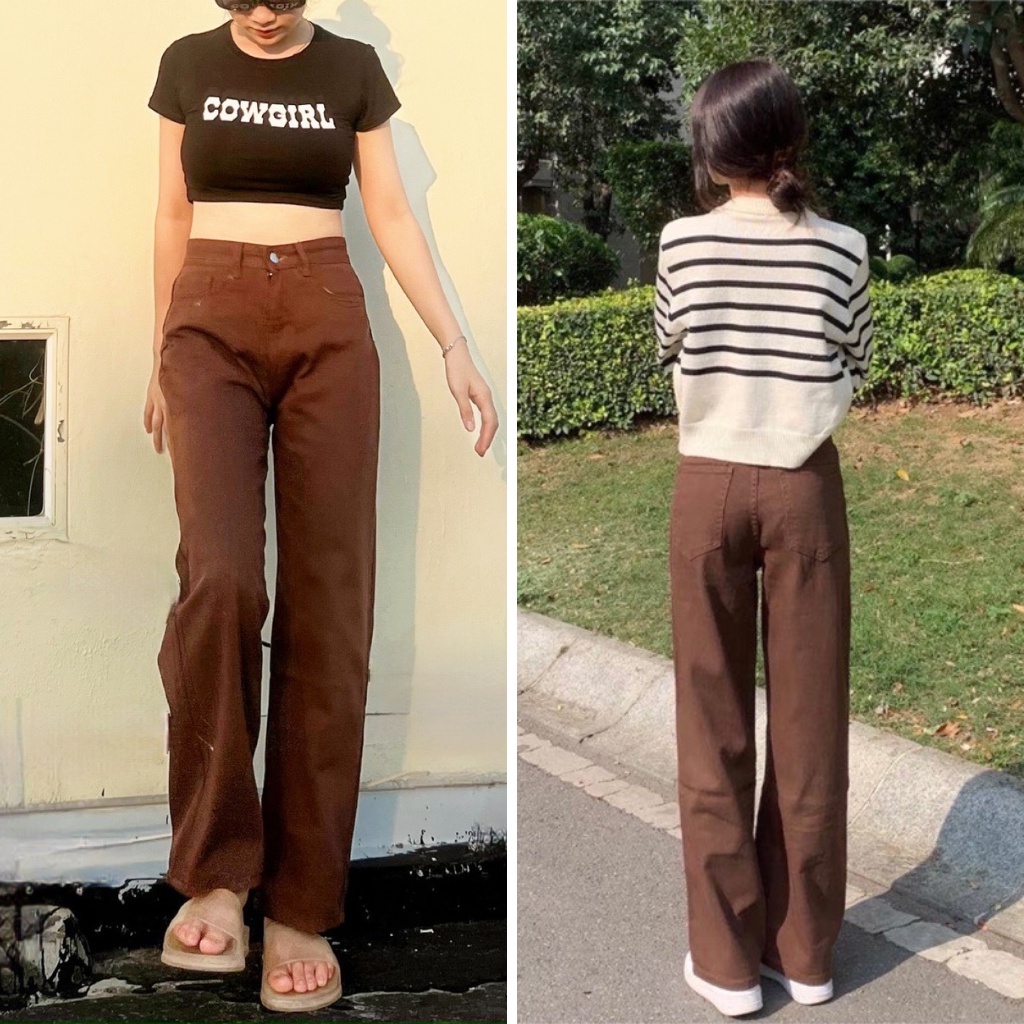 Quần jean nữ Xuông loang , Lưng Cao ,Chất dày dặn Siêu Hot Hit